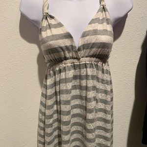 ‼️Grey striped cross back tank top!